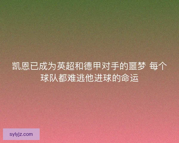 凯恩已成为英超和德甲对手的噩梦 每个球队都难逃他进球的命运
